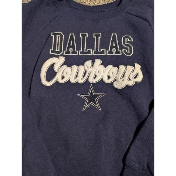 Dallas Cowboys Women Crewneck Sweatshirt Navy Blue Her Style Size Medium - Picture 2 of 3